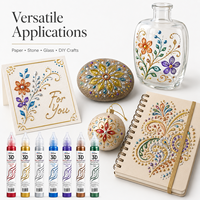 리사 3D 펄레센트 아크릴 페인트 마커 30ml 아티스트 드로잉 라이너 펜 무독성 캔버스, 패브릭, 나무, 세라믹, 유리, 석재용