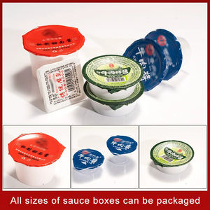 מכונת אריזה חצי אוטומטית נייר פלסטיק סרט ציפוי יוגורט גביע מכונת איטום רוטב עגבניות רוטב עגבניות - Product Image 5