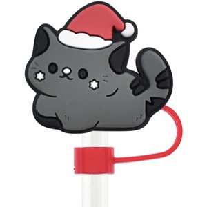 Cache-pailles universels en gros de 10 mm avec image d'animal mignon, bouchons anti-poussière en plastique très demandés, accessoires pour tasses, cadeau promotionnel - Product Image 6