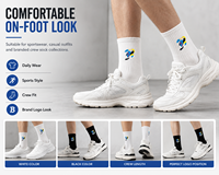 Chaussettes en coton pour hommes avec logo brodé personnalisé pour vêtements de sport et marque privée