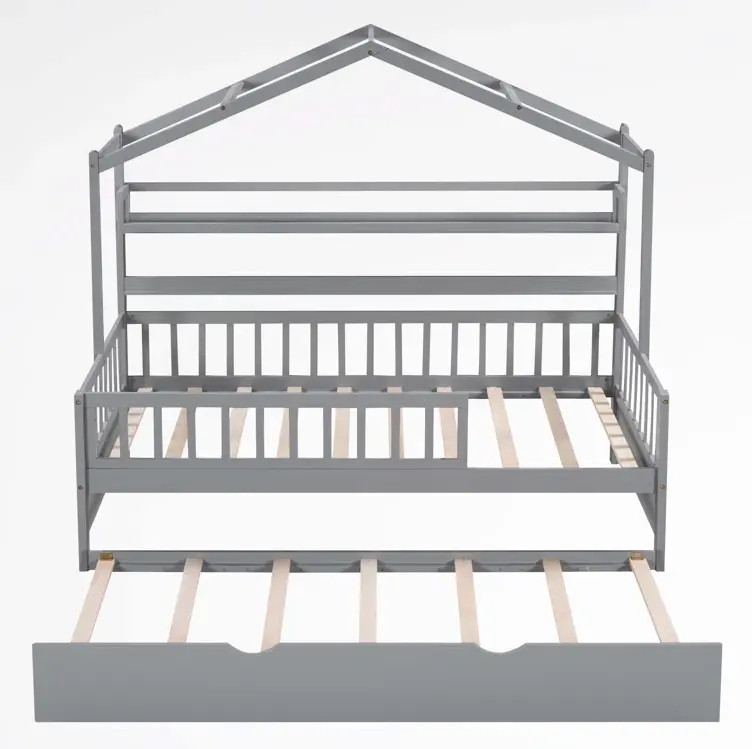 Yarı kapalı oyun yeri ile yatak odası mobilyası yeni tasarım depolama yatağı depolama raflı çocuk evi yatak