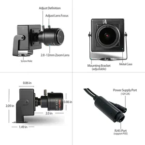 REVODATA 3MP PoE IP Mini กล้อง 2.8-12 มม. ซูมปรับเลนส์โลหะกรณี P2P การตรวจจับการเคลื่อนไหว 3MP กล้องวงจรปิดรักษาความปลอดภัย