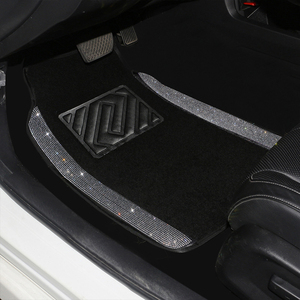 4 unids/set de alfombra para suelo interior de coche para niñas, alfombrillas ostentosas para coche con almohadilla antideslizante de PVC para talón para vehículo Universal - Product Image 1