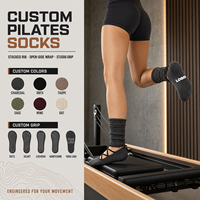 Chaussettes de Pilates antidérapantes avec logo personnalisé, conception gratuite, impression numérique, taille sur mesure