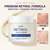 Crème pour le visage MOOYAM OEM ODM 2,5% rétinol avec acide hyaluronique, crème anti-âge hydratante raffermissante liftante, élimination instantanée des rides