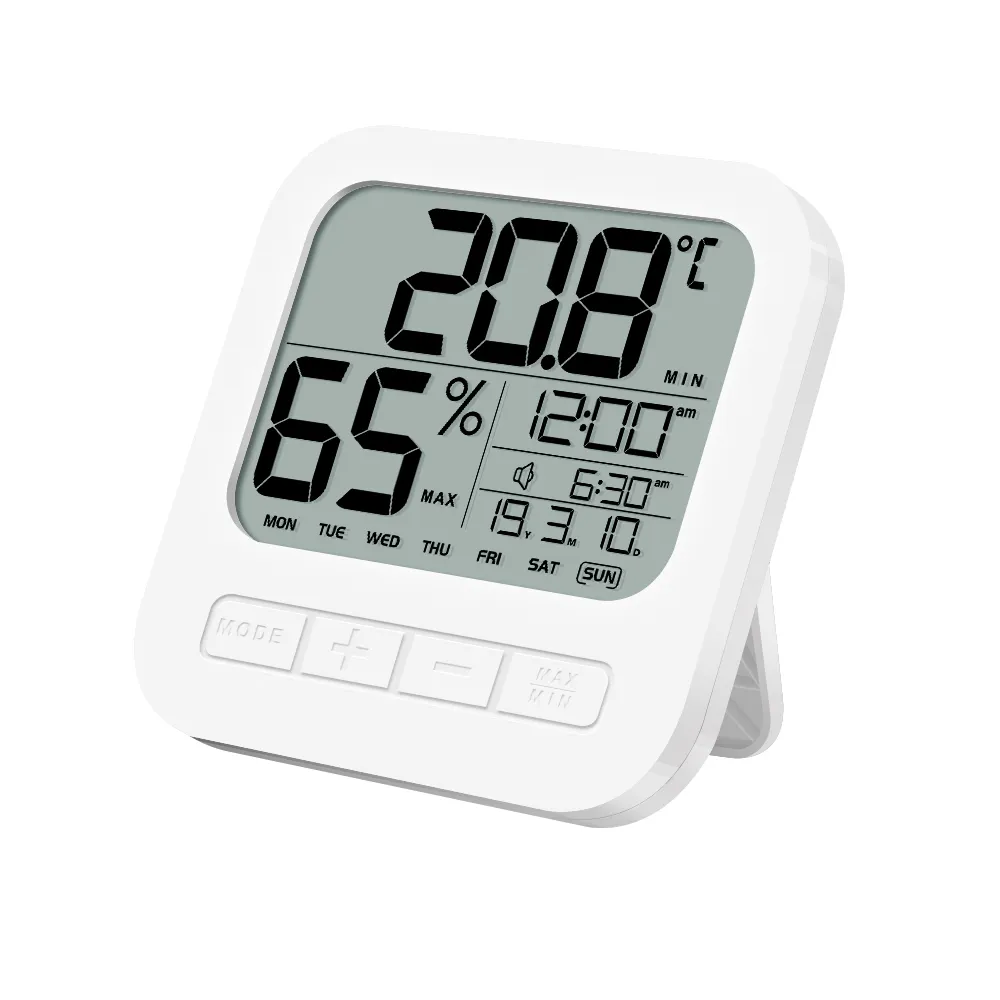 LCD Digital Alarm Clock Digital LCD Weather Station Desktop Temperature Travel Alarm Clock
