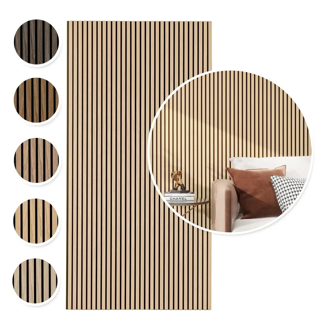 Hot akupanel Acoustic Panel tường cho căn hộ gỗ nghệ thuật nhà MDF gỗ đá phiến Bảng điều chỉnh tường trang trí nội thất Acoustic Trần Bảng điều chỉnh