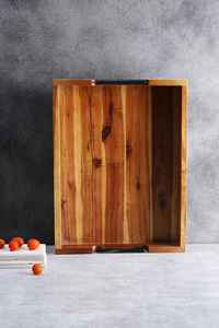 Bandeja de madera maciza de Acacia Rectángulo con mango de metal Versátil para todo tipo de regalos de vacaciones Bandeja de madera - Product Image 2