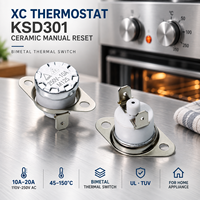 Thermostat XC KSD301 en céramique à réinitialisation manuelle 10A/15A/16A/20A 125V/250V AC 45-150 ° Interrupteur thermique bimétallique C TUV CQC