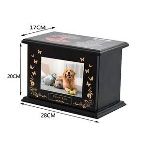Kotak Peti Mati Kayu Pinus Persegi Panjang Ramah Lingkungan Buatan Tangan Modern untuk Anjing & Kucing Besar, Kotak Kenangan Pemakaman - Product Image 5