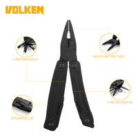 Workpro — couteau multi-fonctions de camping, pinces d'extérieur 13 en 1 en acier inoxydable trempé noir, multi-pliant
