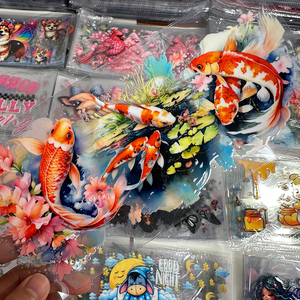 Autocollant de transfert imperméable DTF UV pour gobelet, motif dessin animé Mignon de la série Finding Nemo, <span class=keywords><strong>créatures</strong></span> marines (tortue, requin, étoile de mer) et bulles - Product Image 2