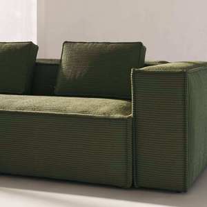 أريكة زاوية مستطيلة فاخرة وعصرية لغرفة المعيشة في الفيلات، قابلة للتمدد بثلاثة مقاعد مع غطاء قابل للإزالة وهيكل خشبي صلب - Product Image 6