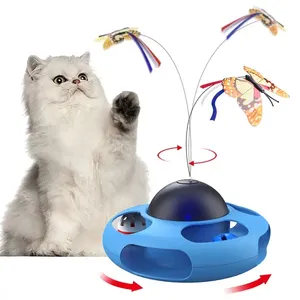 맞춤형 고양이 장난감 티저 나비 인터랙티브 고양이 장난감 360 도 자동 나비 회전 인터랙티브 고양이 장난감
