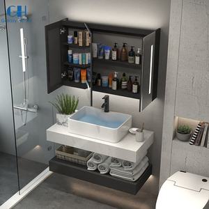 Hotel-Waschbecken aus wasserfestem Keramik, wandmontiert, platzsparend, mit integrierter Kommode <span class=keywords><strong>im</strong></span> Badezimmer und Spiegel <span class=keywords><strong>im</strong></span> Waschbecken - Product Image 4