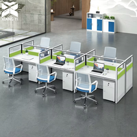 Bureaux de bureau en bois, table de personnel, bureau modulaire, poste de travail en open space avec tiroir, table de bureau pour immeuble de bureaux