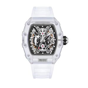 Montre-bracelet pour homme Montre transparente baril lumineux Montre tendance en silicone étanche pour homme - Product Image 1