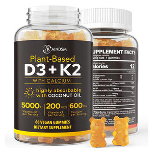 Gummies à la vitamine D3 K2 et au calcium en marque privée, faible teneur en sucre, gummies à la vitamine D3 et K2 pour soutenir la santé des os et des articulations, gummies à la vitamine - Product Image 1