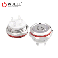WD12mm Mini interrupteur à bouton-poussoir instantané étanche en acier inoxydable avec broches soudées et lumière LED