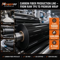 Film de protection de carrosserie automobile LAUFEN TPU PPF Premium en fibre de carbone, finition brillante 6D, auto-réparant, anti-rayures, changeant de couleur, 10