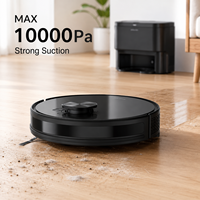 Robot aspirateur laveur avec station de vidage automatique, aspiration 10000Pa, franchissement de obstacles 20mm, contrôle via application Wi-Fi, navigation LDS SLAM, pour voiture et maison