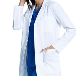 เสื้อโค้ทแล็ปโพลีเอสเตอร์สำหรับผู้ชายและผู้หญิงแขนยาวสีขาวใส่ได้ทั้งชายและหญิงผลิตจากผ้าโพลีเอสเตอร์คุณภาพสูงในสไตล์ที่เป็นเอกลักษณ์ - Product Image 3