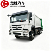 Camion à ordures compacteur à chargement arrière hydraulique HOWO 6-4 18CBM, véhicule de collecte sanitaire