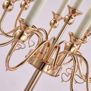 13 bracci eventi centrotavola portacandele in <span class=keywords><strong>oro</strong></span> di lusso candelieri alti in vetro per decorazioni di nozze - Product Image 5