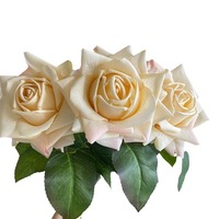 Hochwertige, realistische, weiche Seidenrosen – eleganter, taufrischer Einzelzweig-Bouquet für Hochzeiten, Ostern, Heimdekoration und Fotografie
