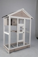 Chilochilo 64 "Cage à oiseaux en bois volière extérieure Cage à oiseaux en bois Vertical jouer maison Pet perroquet Cages avec support