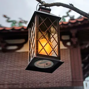 Nicro Nieuwe Outdoor Zonne-Lantaarn Chinese Retro Hanglamp Tuin Tuin Tuinlicht Decoratief Landschap Kaars Windlicht