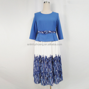 Robe plissée décontractée africaine abordable pour femmes grandes tailles avec ceinture - Product Image 2