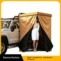 Tente latérale de camping portable pour voiture, abri de douche extérieur et vestiaire avec boîtier en aluminium pour SUV et fourgonnette