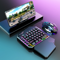 Clavier et souris filaires T-WOLF TF900 à une main avec rétroéclairage RGB, mini clavier de jeu à une main pour les joueurs mobiles et les ordinateurs