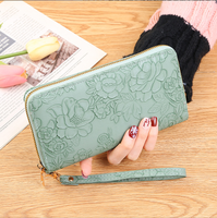 Dompet kulit Pu wanita, dompet kulit Pu kapasitas besar panjang modis
