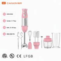 Mixeur Plongeant Certifié ETL 500W, Ensemble 5-en-1 avec Hachoir et Fouet pour Aliments Bébé et Smoothies, 120V US