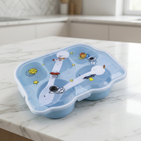 Boîte à bento de haute qualité, durable, étanche, 5 compartiments, boîte à lunch en plastique sans BPA, boîte à lunch bento en plastique