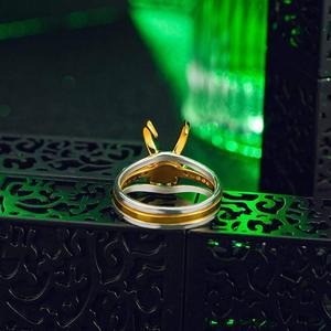 Cincin Batu Permata Berlapis Platinum Helm Pahlawan Super Marvel Loki 3 Buah <span class=keywords><strong>Set</strong></span> Kristal Hijau Hadiah Perhiasan Kostum Cosplay Halloween Wanita - Product Image 6