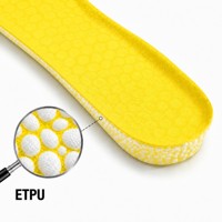 Semelles intérieures confortables en PU durable avec ETPU blanc, haute élasticité, absorption des chocs, respectueuses de l'environnement, pour chaussures de sport pour femmes et hommes