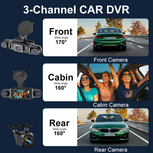 Caméra embarquée 2.5K 3 pouces à quatre objectifs, enregistreur de conduite panoramique à 360 degrés, <span class=keywords><strong>surveillance</strong></span> de stationnement, double objectif, WIFI, enregistrement en boucle <span class=keywords><strong>pour</strong></span> <span class=keywords><strong>voiture</strong></span> - Product Image 2
