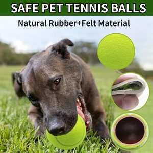 Balles de tennis colorées et résistantes pour animaux de compagnie, en caoutchouc durable, interactives et couineuses, pour l'entraînement et le jeu de rapport du chien, faciles à attraper - Product Image 4