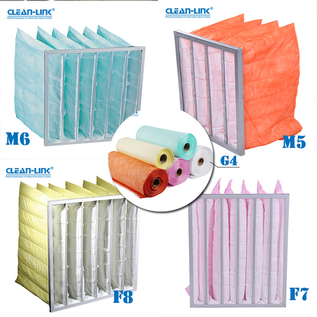 Factory Hvac Filter F5 F6 F7 F8 F9 Medium Efficiency Bag Air Filter Synthetic Fiber Pocket Filter
