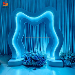 SMOOTH Luxury Custom Wave <b>Frame</b> 3D Party Dream <b>Backdrop</b> Decoration Light Up Arch For Wedding Birthday - Product Image 1