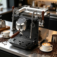 Machine à expresso double chaudière pour la maison et les petits cafés, 600 ml + 1 L, contrôle de température PID, pré-infusion réglable, manomètre visuel
