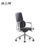 Chaise de direction ergonomique de bureau à roulettes en cuir moderne de meubles commerciaux M & W