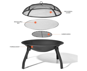 Brasero pliable en fer |   Sac de transport portable en acier pour <span class=keywords><strong>foyer</strong></span> <span class=keywords><strong>extérieur</strong></span>, avec <span class=keywords><strong>pare</strong></span>-<span class=keywords><strong>étincelle</strong></span>s, pique-<span class=keywords><strong>foyer</strong></span>, barbecue, support à bûches, marque EJ, pour 2-3 personnes - Product Image 2
