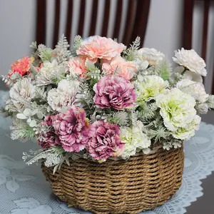 DREA ucuz yapay sahte ipek çiçekler bir demet karanfil anneler günü hediyeleri için