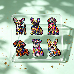 Set de 6 Estilos de Lindos Pines Esmaltados de Perro, Arte en Vidrio, Insignias de Solapa de Cachorro, Corgi, Bulldog, <span class=keywords><strong>Golden</strong></span> Retriever, Decoración para Mochilas y Ropa, Regalo - Product Image 2