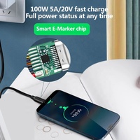 Xput 20Gbps USB3.2 USB 3.2 Gen2 type-c à type-c USB-C PD100W transfert de données charge rapide câble de Charge prise en charge 4K Audio vidéo
