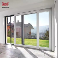 Porte coulissante en PVC/UPVC en acier plastique, verre trempé anti-impact, double étanchéité, résistante à l'humidité et aux ouragans, vente en gros usine